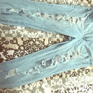Forever 21 light blue ripped jeans